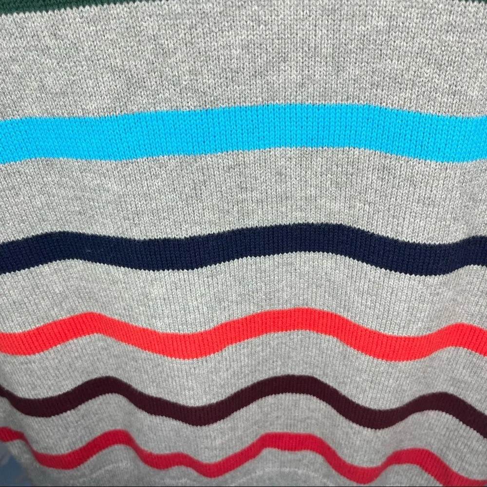 GAP‎ kids crewneck sweater gray with multicolored stripes. Size XXL